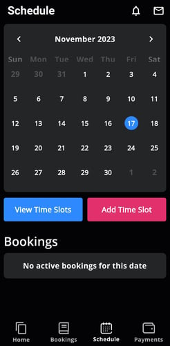 Live event scheduling calendar tool